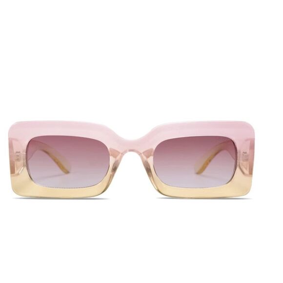 Gradient Pink Chunky Square Sunglasses - Picture 1 of 4